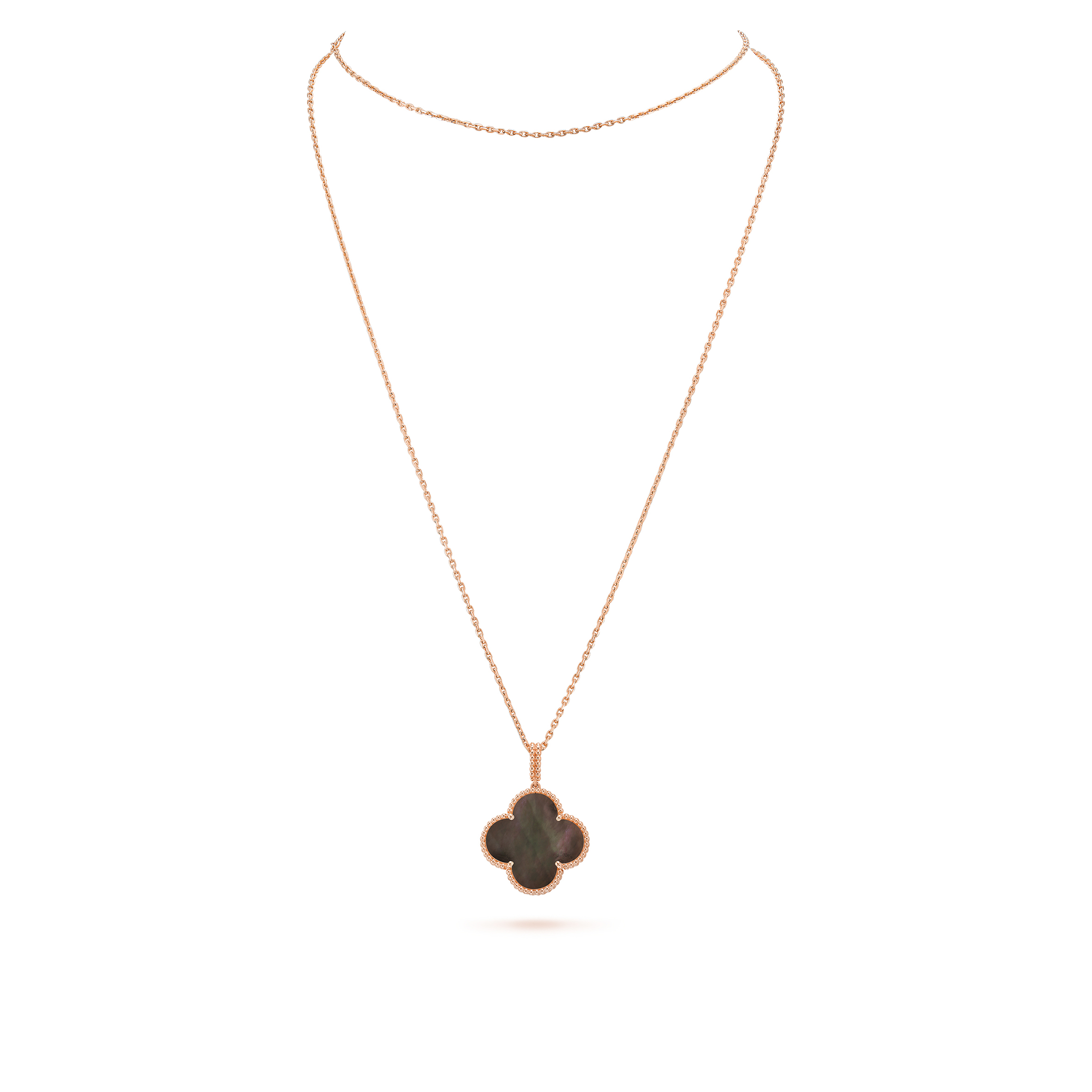 VAN CLEEF  ARPELS MAGIC ALHAMBRA LONG NECKLACE, 1 MOTIF - ROSE GOLD, MOTHER-OF-PEARL  VCARP6I200